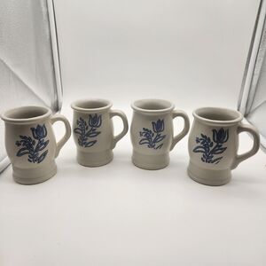 PFALTGRAFF Yorktowne Tulip Coffee Cup Mugs Floral Stoneware Dishes 282Y Set of 4